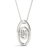 0.20 Ct To 2.00 Ct Natural Round Diamond Oval Shape Pendant Without Chain