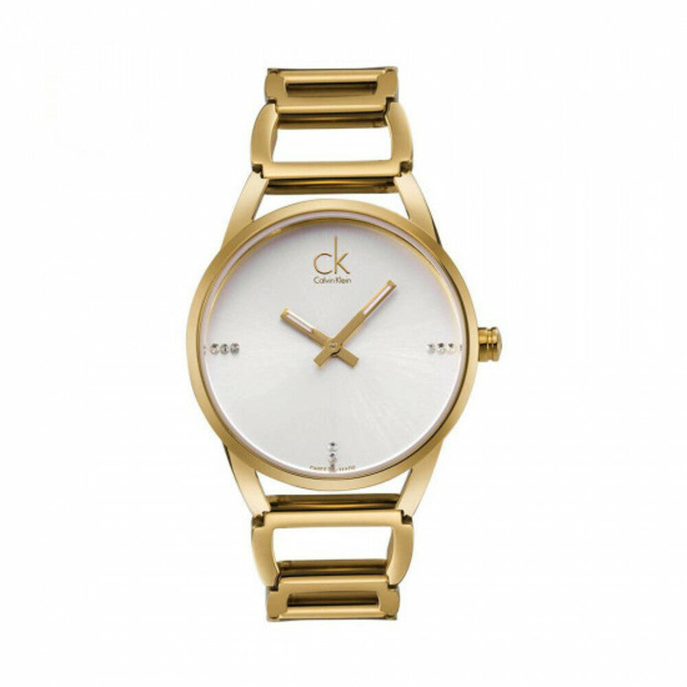 Calvin Klein Quartz Silver Dial Yellow Gold-tone Ladies Watch K3G2352W