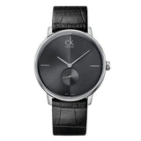 Calvin Klein Black Watch | Chic Leather Strap, Silver Accents