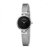 Calvin Klein Authentic Ladies Watch : Quartz, Black Dial, Silver Milanese Bracelet