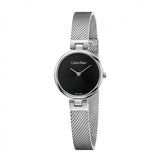 Calvin Klein Authentic Ladies Watch : Quartz, Black Dial, Silver Milanese Bracelet