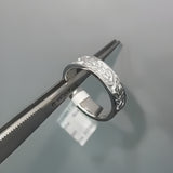 platinum anniversary ring, leaf design platinum band