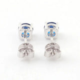 0.80Ct Blue Sapphire Stone in White Gold Solitaire Studs Earrings