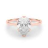 IGI Lab-Grown Pear Diamond Six Prong Set Solitaire Engagement Ring, D Color VVS Clarity