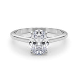IGI Lab-Grown Oval Diamond 4 Prong Solitaire Engagement Ring, VVS Clarity D Color