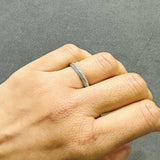 double row diamond pave eternity band