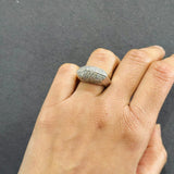 pave round diamond cocktail ring