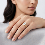 Oval 2.00ct Hidden Halo Lab Diamond Engagement Ring in 18K Yellow Gold