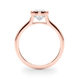 IGI Lab-Grown Cushion Diamond Bezel Set Solitaire Engagement Ring, D Color VVS Clarity