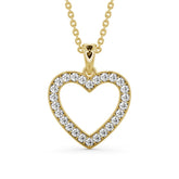 0.20Ct Round Lab Grown Diamond Heart Shape Pendant in Gold