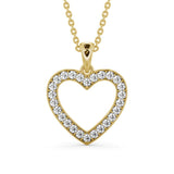 0.20Ct Round Lab Grown Diamond Heart Shape Pendant in Gold