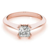 Princess Cut Diamond Four-Prong Heart Shaped Engagement Ring