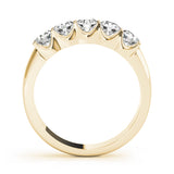 Bague sertie de 5 diamants ronds de laboratoire de 1,00 ct, monture en U partagée, couleur DE, pureté VVS