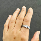 blue sapphire diamond band