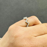 pave set diamond band half eternity ring