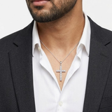 Lab Diamond Cross Necklace Pendant 0.22ct in 925 Sterling Silver