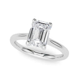 Alliance solitaire à six griffes de 1,0 carat en or blanc 9 carats