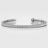 Princess Cut Diamond Tennis Bracelet in Gold & Platinum | Natural or Lab Diamond