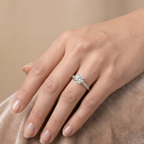 Lab Diamond Side Stone Engagement Ring 0.25ct in 18K Gold Vermeil
