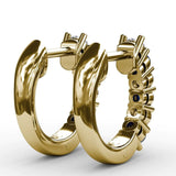 0.78Ct Lab Grown Diamond Sapphire Huggie Earrings in Yellow Gold