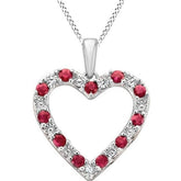 0.30ct Ruby Stone Heart Shape Necklace