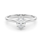 Bague de fiançailles solitaire avec diamant ovale de laboratoire IGI, serti 6 griffes, pureté VVS, couleur D