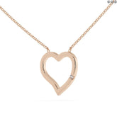 0.03Ct Round Diamond Heart Shape Necklace Pendant in White Gold