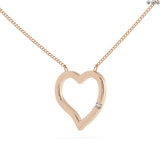 0.03Ct Round Diamond Heart Shape Necklace Pendant in White Gold
