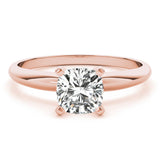 IGI-Labor-gezüchteter Kissen-Diamant-Solitär-Verlobungsring mit Vier-Krappen-Fassung, Farbe D, Reinheit VVS