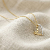 Lab Diamond Heart Necklace Pendant 0.10ct H/SI in 18K Gold | FineDiam