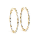 0.75-2.0ct Classic Diamond Hoop Earrings in Gold & Platinum