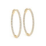 0.75-2.0ct Classic Diamond Hoop Earrings in Gold & Platinum