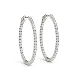 0.75-2.0ct Classic Diamond Hoop Earrings in Gold & Platinum