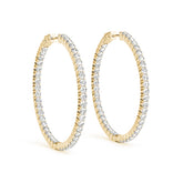 1.0-10.0ct Classic Diamond Hoop Earrings in Gold & Platinum