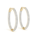 2.0-6.0ct Classic Diamond Hoop Earrings in Gold & Platinum