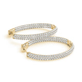 2.0-6.0ct Classic Diamond Hoop Earrings in Gold & Platinum