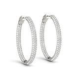 2.0-6.0ct Classic Diamond Hoop Earrings in Gold & Platinum