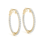 0.75-10.0ct Classic Diamond Hoop Earrings in Gold & Platinum