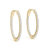 1.25-4.5ct Classic Diamond Hoop Earrings in Gold & Platinum