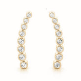 0.33ct Beaded Diamond Hoop Earrings in Gold & Platinum