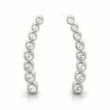 0.33ct Beaded Diamond Hoop Earrings in Gold & Platinum