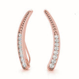 0.3ct Wavy Diamond Hoop Earrings in Gold & Platinum