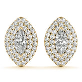 0.75-2.5ct Pear Diamond Stud Earrings in Gold & Platinum