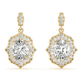 0.5-2.0ct Floral Diamond Drop Earrings in Gold & Platinum