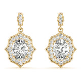 0.5-2.0ct Floral Diamond Drop Earrings in Gold & Platinum