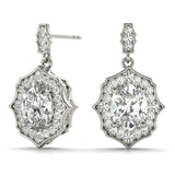 0.5-2.0ct Floral Diamond Drop Earrings in Gold & Platinum