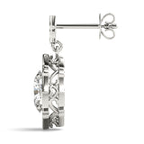 0.5-2.0ct Floral Diamond Drop Earrings in Gold & Platinum