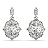 0.5-2.0ct Floral Diamond Drop Earrings in Gold & Platinum