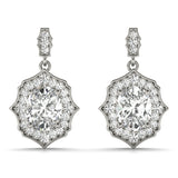 0.5-2.0ct Floral Diamond Drop Earrings in Gold & Platinum