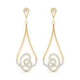 0.75ct Teardrop Diamond Drop Earrings in Gold & Platinum